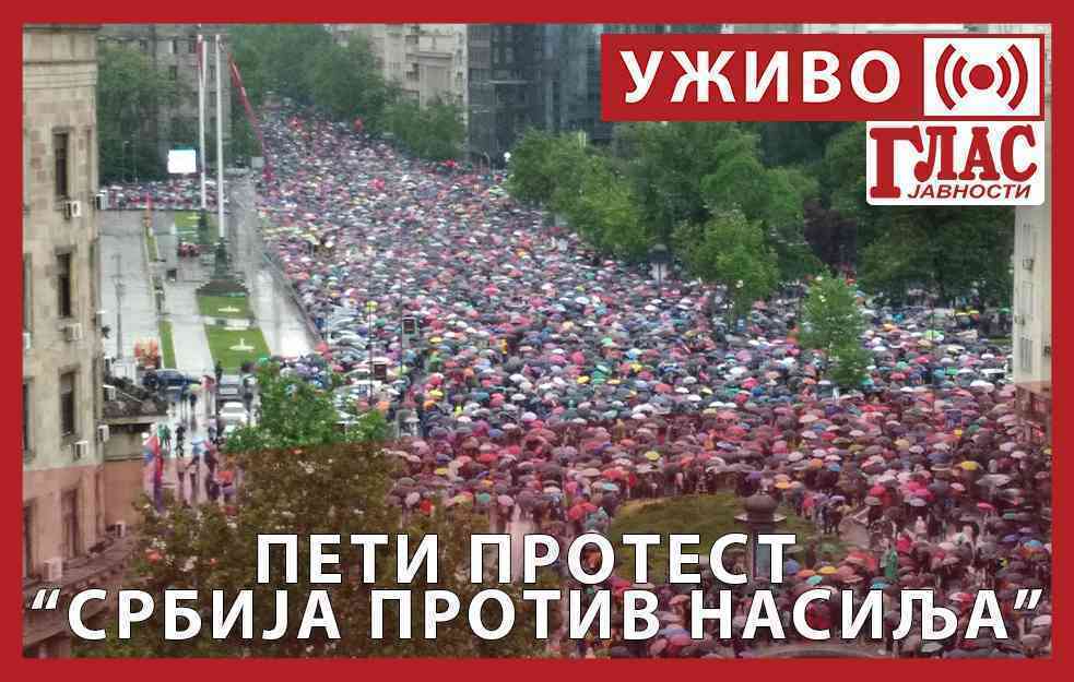 UŽIVO: PETI PROTEST SRBIJA PROTIV NASILJA